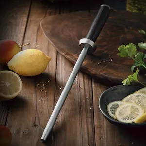 מקצועי יהלומי השחזה פלדת סכין מחדד מוט עם Pakka עץ ידית