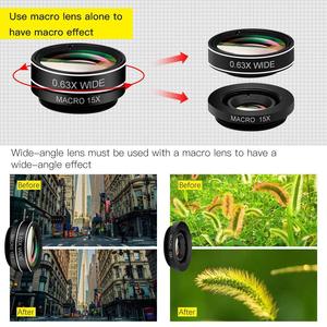 Kit d'objectifs pour téléphone 7 en 1 pour iPhone/Android, objectif grand angle et <span class=keywords><strong>macro</strong></span>, fisheye - Product Image 2