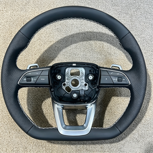 Volant de voiture en cuir perforé pour <span class=keywords><strong>Audi</strong></span> A4 R8 Tt Mk2 Mk3 B8 <span class=keywords><strong>RS</strong></span> TTS Ttrs Rs3 Rs6 RS4 RS5 RS7 A3 A5 A6 C6 A7 A8 A1 Q3 Q5 Q7 - Product Image 1
