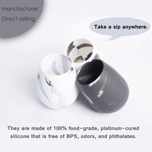 Collapsible Custom Egg Shape Food Grade Silicone Wine Glass Unbreakable Portable Silicone <b>Cups</b> for Party - Product Image 3