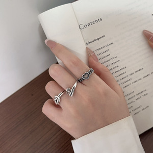 S925 Sterling Silver Heart <b>Ring</b> Twisted Design Unisex Everyday Wear Fine Jewelry - Product Image 1