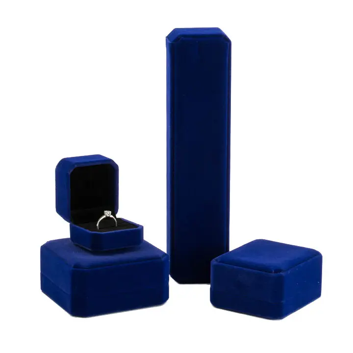 Factory In Stock Fashion Package Box Velvet Ring Jewelry Box Custom Jewelry Packaging