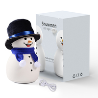Veilleuse en silicone rechargeable à intensité variable et colorée Bonhomme de neige Baby LED Nursery Night Light pour la chambre des enfants