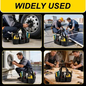 Factory OEM Wholesale Small Black <b>Canvas</b> <b>Tool</b> Duffle <b>Bag</b> with Zipper Closure External Pocket Multi-function Organizer 28x12x18cm - Product Image 2