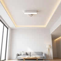 Applique murale LED moderne pour chambre à coucher, rechargeable sur batterie, en polycarbonate noir, rotative à 360°, fixation murale magnétique
