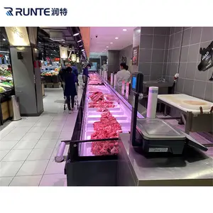 Supermarkt Display Fleisch kühler Schaufenster gekühlten Fleisch Gefrier schrank Kühlschrank