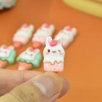 Mignon lapin gâteau toast résine flatback cabochon pour bricolage scrapbooking cheveux arcs tasse autocollant coque de téléphone décoration