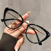 Montures de lunettes optiques rétro œil de chat pour femmes, verres sur mesure anti-lumière bleue pour ordinateur, lunettes bloquant la lumière bleue pour femmes