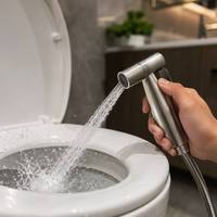 Alat Semprot Toilet Duduk Stainless Steel 304 Terlaris, Sistem Bilas Tekanan, Gagang Kamar Mandi, Dua Warna, Shattaf
