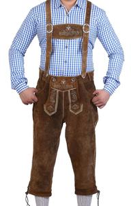 Oktoberfest authentique de haute qualité pour hommes Style bavarois traditionnel allemand Kneebundhose Lederhosen Lederhose court en cuir suédé - Product Image 5