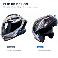 Casques de moto modulaires unisexes YM en ABS, homologués DOT, rabattables, imperméables, personnalisés pour le motocross et la course, pour hommes