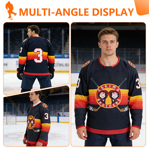 Nouveau maillot de hockey personnalisé pour équipe unisexe Puck Pros noir 2023 avec broderie, caractéristiques écologiques, séchage rapide et respirant - Product Image 3