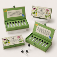 Boîte d'emballage personnalisée pour échantillons de parfum, boîte cadeau rigide magnétique pour flacons d'huile essentielle et de sérum avec insert en mousse et logo