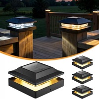 Lampes solaires LED carrées pour poteaux, étanches IP65, lampes de capot de poteau, éclairage extérieur pour jardin, cour, terrasse, clôture, décoration