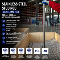 Stainless Steel Stud Bolt Stud Rod M6-M64 DIN976 100mm-3000mm 45 Degree Double Chamfer