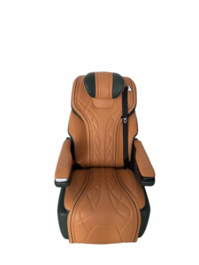 Asiento <span class=keywords><strong>de</strong></span> Capitán <span class=keywords><strong>de</strong></span> Lujo Naranja y Negro, Giratorio, Reclinable, con Reposapiés Eléctrico, Masaje, Ventilación, Calefacción y USB para Modificación <span class=keywords><strong>de</strong></span> Asientos <span class=keywords><strong>de</strong></span> Van, MPV, RV y Automóviles - Product Image 2