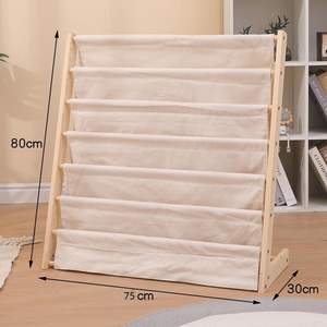 202505 in legno immagine libri di stoccaggio libreria organizzatore scaffali in tessuto <span class=keywords><strong>Rack</strong></span> per camera da letto 75x30x80cm - Product Image 3