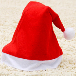 Chapeaux de Noël en feutre rouge de haute qualité et économiques pour adultes et enfants, casquette de Père Noël écologique pour la fête de Noël et la décoration des fêtes - Product Image 2