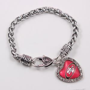 Oakland Raiders <span class=keywords><strong>Outlet</strong></span> สร้อยข้อมือโลหะประดับเพชรรูปหัวใจ32ทีมสร้อยข้อมือสำหรับใส่เล่นกีฬา - Product Image 4
