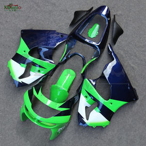 Kit de Carenado de Plástico ABS KOLMIO-LAM Compatible con la Motocicleta <span class=keywords><strong>KAWASAKI</strong></span> <span class=keywords><strong>ZX6R</strong></span> 1998-1999, Color Verde y Negro - Product Image 1