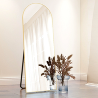 Miroir mural ou sur pied moderne à arche dorée, pleine longueur, pour chambre et salon, vente en gros
