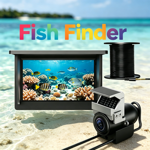 Buscador de Peces Portátil de Alta Definición, 5 Pulgadas, 15-50M, Cableado, Batería de 8000mAh, 2500NIT, para Pesca en el Mar - Product Image 1