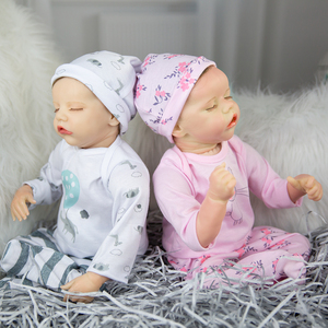 18inch 46cm AMZ Hot Bán Búp bê em bé trông giống như thực sự trẻ sơ sinh Cặp song sinh tái sinh bé búp bê mềm Silicone Cặp song sinh cậu bé và cô gái - Product Image 4