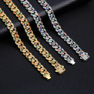 Europäisch-Amerikanische Hip-Hop Cross-Border 10mm Bunte Zirkonia Bambus-Kette Kupfer Herrenkette Trendiges Vielseitiges Geschenk - Product Image 4