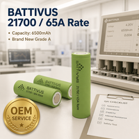 Высокомощный аккумулятор Battivus SA112 6500 мАч 21700, 3.46В, 65А, с кремниевым анодом, для FPV-дронов и профессиональных стабилизаторов