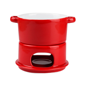 الأحمر أصيص نباتات من السيراميك فوندو الموقد الجبن مجموعة شوكولاتة الفوندو للمأكولات البحرية شريحة لحم الدواجن - Product Image 5