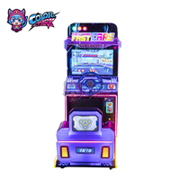 Simulateur de course automobile individuel pour enfants, parc coloré, couleur personnalisée, machine de jeu d'arcade à pièces pour enfants