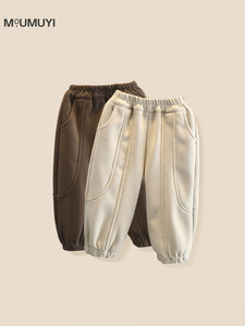 <span class=keywords><strong>Pantaloni</strong></span> Invernali per Ragazzi 2025 Nuova Collezione in Cotone Felpato Ispessito Stile Casual Coreano con Coulisse <span class=keywords><strong>Pantaloni</strong></span> Sportivi Rivestiti in PU - Product Image 1