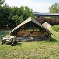 Tente gonflable de camping extérieure pour 6 à 12 personnes, double couche, tissu Oxford 300D, quatre saisons, imperméable 3000 mm, une chambre, un salon