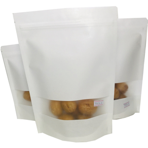 Bolsas con cierre de cremallera de fondo plano para artesanías, embalaje de alimentos, <span class=keywords><strong>café</strong></span>, bolsas de embalaje de papel Kraft, transparente, mate - Product Image 4
