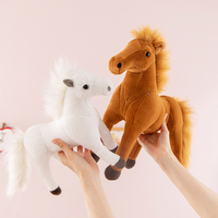 Sac à dos en peluche cheval brodé super doux Jouet anti-stress pour enfants avec rembourrage en coton PP pour mariages et anniversaires