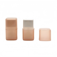 Tube de correcteur Yuecai carré torsadé 10g en PP dépoli, contenant de crème solide pêche en stick, distributeur rotatif, vente en gros