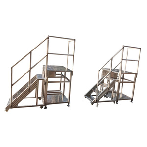 Escalera Industrial Móvil de <span class=keywords><strong>Aluminio</strong></span> Reforzado para Exteriores, Plataforma Plegable Tipo Espiga con Perfil de Extrusión de Aleación de <span class=keywords><strong>Aluminio</strong></span> - Product Image 2