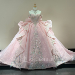 ชุดเดรสออกงาน Quinceanera สีชมพูหวาน รุ่น Xs285 ประดับคริสตัลและลูกปัด แต่งโบว์ขนาดใหญ่ ผ้าทูลล์ทรงบอลกาวน์ สำหรับงานฉลองอายุ 15 ปี - Product Image 6
