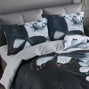 Bán Buôn <span class=keywords><strong>5D</strong></span> Kỹ Thuật Số In Bướm Thực Vật 3Pcs Chất Lượng Bộ Đồ Giường Thiết Lập Cổ Điển Duvet Bìa Bộ Cho Khách Sạn New Arrival Xu Hướng - Product Image 3