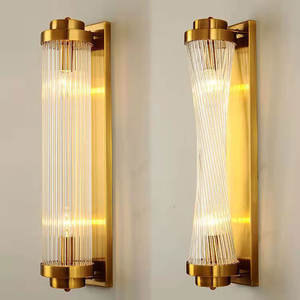 Hot Sale Art Deco Wall Sconces Crystal <b>Pillars</b> Rotated Slim Waist Indoor Decorative Gold Wall <b>Lights</b> - Product Image 1