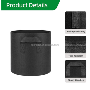Pot en tissu multi-usages de 10 gallons en fibres végétales robustes avec poignées pour l'aération des racines - Product Image 3