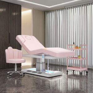 Belleza moderna <span class=keywords><strong>Saon</strong></span> 3 motores mesa de masaje eléctrico y silla de lujo Rosa personalizado extensión de pestañas cama con control de pie - Product Image 1
