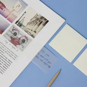 Özel PET yarı şeffaf su geçirmez yapışkan not kendinden yapıştırıcı şeffaf sayfa bayrağı özelleştirilmiş notlar memo pedleri