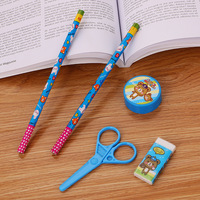 Ensemble de 5 gommes à crayon en papier et plastique écologiques à thème animalier de dessin animé pour étudiants, fournitures scolaires et promotionnelles pour le bureau