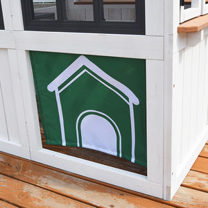 Maisonnette de jeu extérieure en bois blanc avec comptoir et banc, magasin de jeu d'extérieur pour enfants avec tableau noir et auvent - Product Image 3