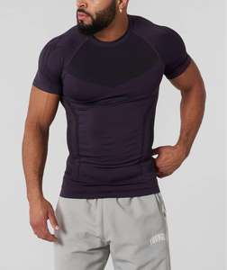 T-shirt pour <span class=keywords><strong>homme</strong></span>, coupe ajustée, idéal pour le jogging, la remise en forme, la course à pied et l'entraînement, vente en gros, fitness, séchage rapide, compression - Product Image 3
