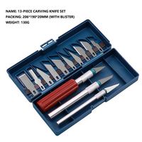 Ensemble professionnel de 13 pièces d'outils faits à la main couteau d'artisanat de passe-temps ensemble de couteaux à découper en métal pour la gravure de la sculpture sur papier sceau