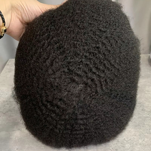 Prothèse capillaire H402 Afro bouclée pour hommes, système de remplacement en cheveux humains pour Afro-Américains, taille 8x10, 4mm, ondulée, expédition rapide - Product Image 1