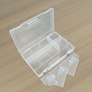 Transparent Plastic <b>Storage</b> <b>Box</b> 10 Compartment With Lid For Jewelry Organizers Desktop <b>Storage</b> PP <b>Material</b> Large Size - Product Image 3