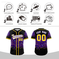 Jersey Baseball Jahitan Kustom Grosir Bordir Seragam Tim Pendek Nama dan Nomor yang Dipersonalisasi MOQ Rendah Desain Gratis Cepat